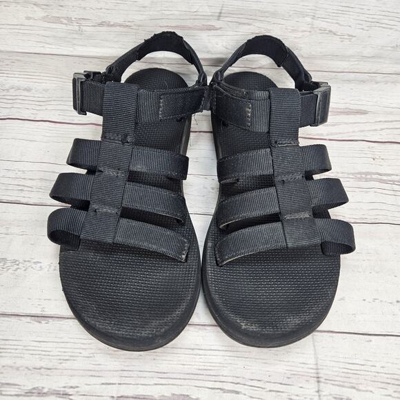 Teva Hiking Sandals Dorado Black Strappy Womens Sz 9 Adjustable 1106854 - Picture 3 of 5